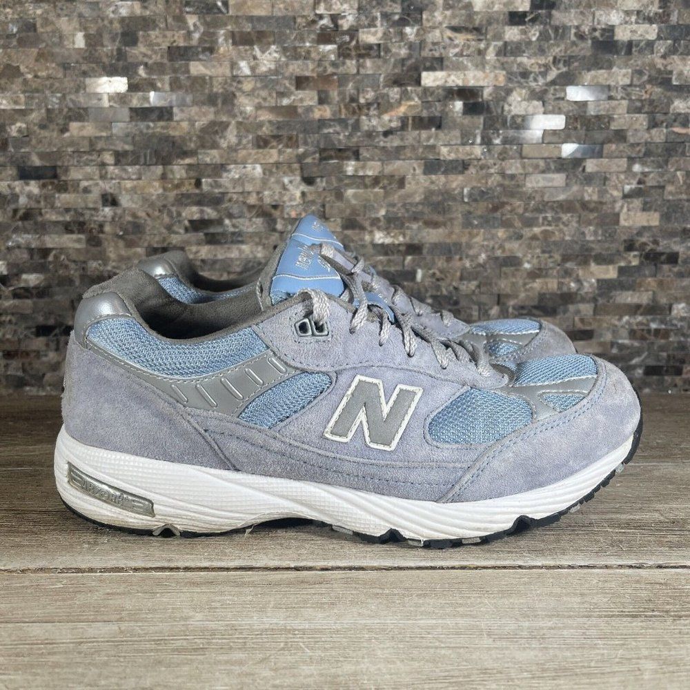 New Balance 991 Womens KJ991CAG Size 6.5 Gray Blue